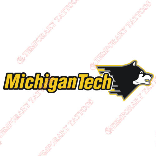 Michigan Tech Huskies Customize Temporary Tattoos Stickers NO.5062